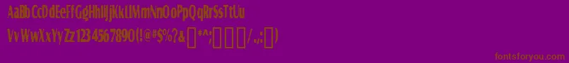 フォントGRAVS    – 紫色の背景に茶色のフォント