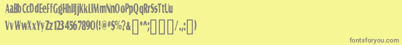 フォントGRAVS    – 黄色の背景に灰色の文字
