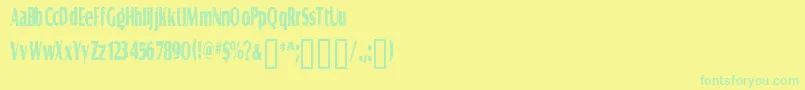 フォントGRAVS    – 黄色い背景に緑の文字