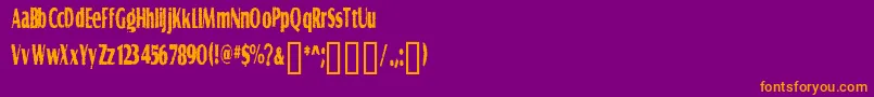 フォントGRAVS    – 紫色の背景にオレンジのフォント