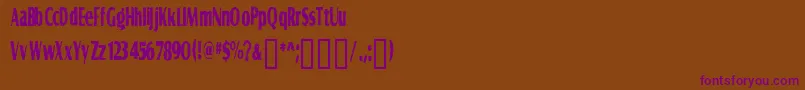 Czcionka GRAVS    – fioletowe czcionki na brązowym tle