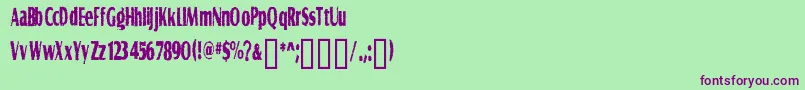 フォントGRAVS    – 緑の背景に紫のフォント