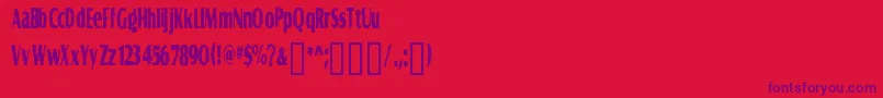 フォントGRAVS    – 赤い背景に紫のフォント