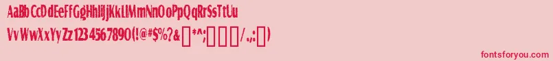 フォントGRAVS    – ピンクの背景に赤い文字