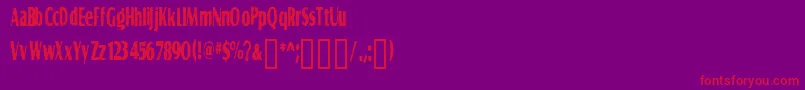 フォントGRAVS    – 紫の背景に赤い文字