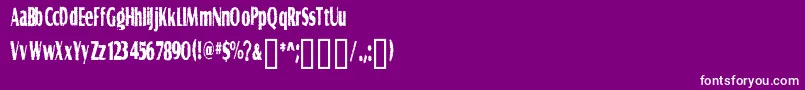 GRAVS   -fontti – valkoiset fontit violetilla taustalla