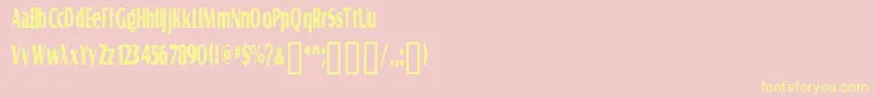 フォントGRAVS    – 黄色のフォント、ピンクの背景