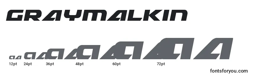 Размеры шрифта Graymalkin (128426)