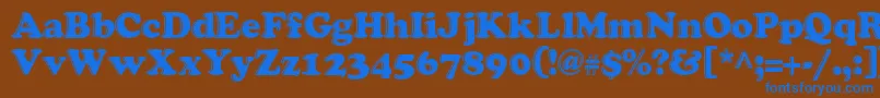 フォントgrease   – 茶色の背景に青い文字