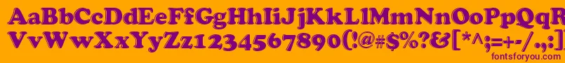 grease   Font – Purple Fonts on Orange Background