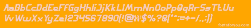 フォントGREAT ADVENTURE Bold Italic – オレンジの背景にピンクのフォント