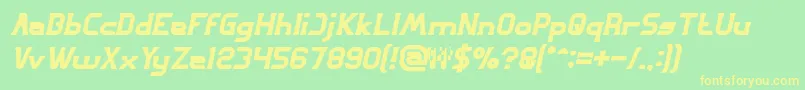 Więcej informacji o czcionce GREAT ADVENTURE Bold Italic Czcionka GREAT ADVENTURE Bold Italic – żółte czcionki na zielonym tle