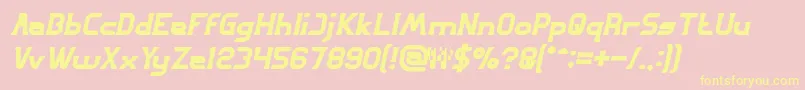 フォントGREAT ADVENTURE Bold Italic – 黄色のフォント、ピンクの背景