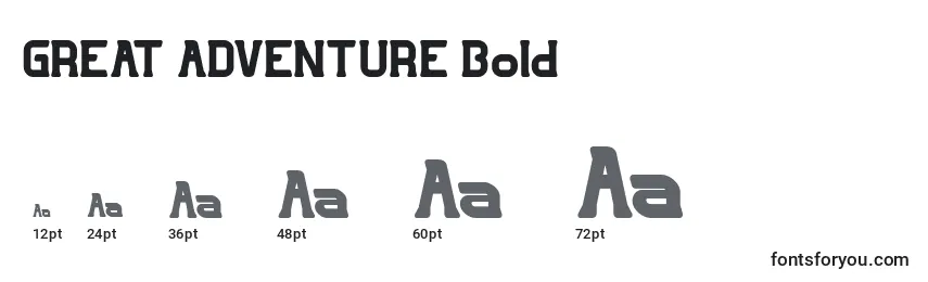 Размеры шрифта GREAT ADVENTURE Bold
