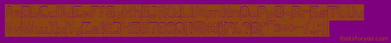 GREAT ADVENTURE Hollow Inverse-Schriftart – Braune Schriften auf violettem Hintergrund