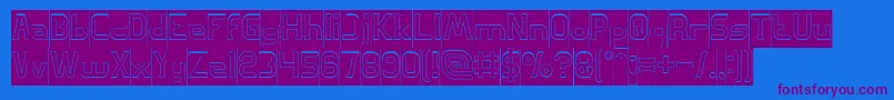 GREAT ADVENTURE Hollow Inverse-Schriftart – Violette Schriften auf blauem Hintergrund