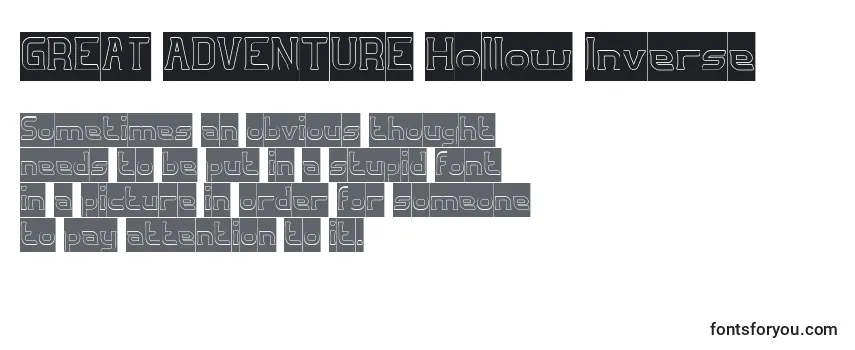 GREAT ADVENTURE Hollow Inverse Font