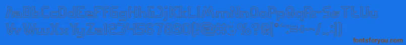 GREAT ADVENTURE Hollow-Schriftart – Braune Schriften auf blauem Hintergrund