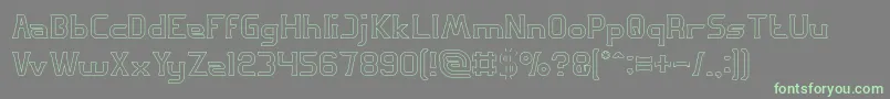 フォントGREAT ADVENTURE Hollow – 灰色の背景に緑のフォント
