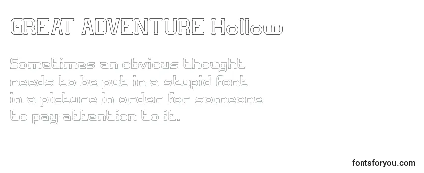 GREAT ADVENTURE Hollow Font