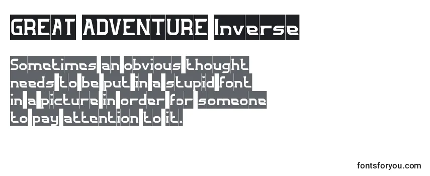 GREAT ADVENTURE Inverse-fontti