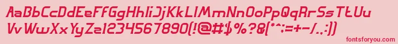 フォントGREAT ADVENTURE Italic – ピンクの背景に赤い文字