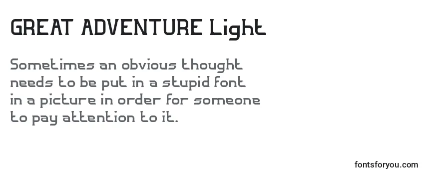 Review of the GREAT ADVENTURE Light Font