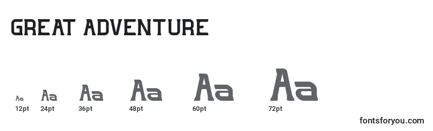 GREAT ADVENTURE Font Sizes