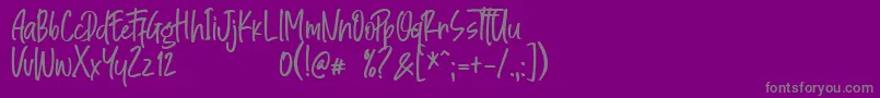 フォントGreat Authorized – 紫の背景に灰色の文字
