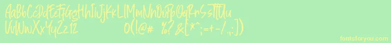 Great Authorized Font – Yellow Fonts on Green Background