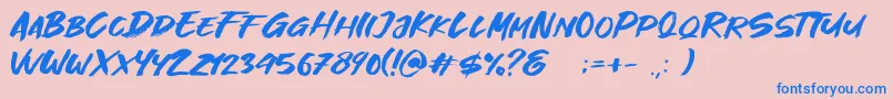 fuente Great Fighter Demo – Fuentes Azules Sobre Fondo Rosa