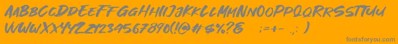 Шрифт Great Fighter Demo – серые шрифты на оранжевом фоне