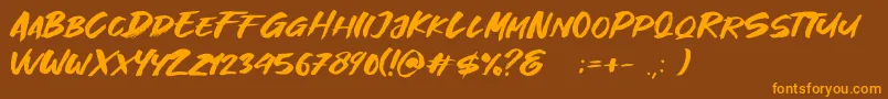 fuente Great Fighter Demo – Fuentes Naranjas Sobre Fondo Marrón