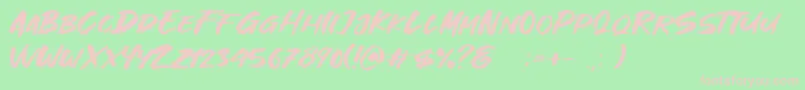 Great Fighter Demo Font – Pink Fonts on Green Background