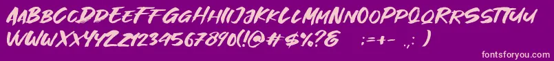 Great Fighter Demo Font – Pink Fonts on Purple Background