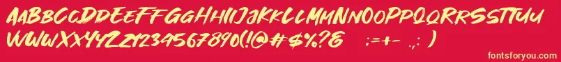 Great Fighter Demo Font – Yellow Fonts on Red Background