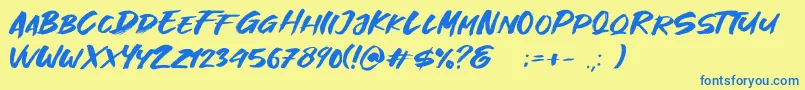 fuente Great Fighter Demo – Fuentes Azules Sobre Fondo Amarillo