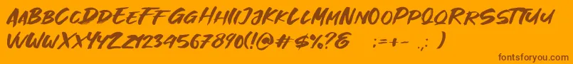 Great Fighter Demo Font – Brown Fonts on Orange Background