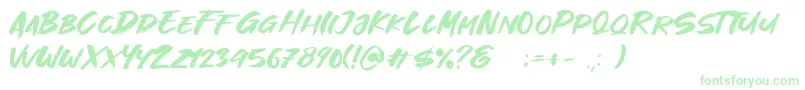 Great Fighter Demo-Schriftart – Grüne Schriften auf weißem Hintergrund