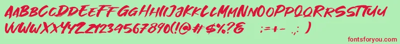 Great Fighter Demo Font – Red Fonts on Green Background
