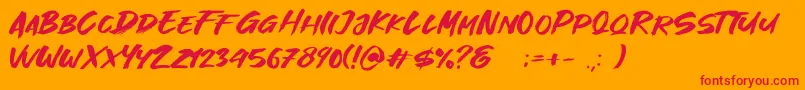 Great Fighter Demo Font – Red Fonts on Orange Background