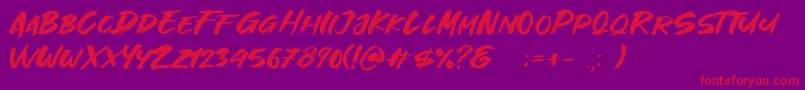 fuente Great Fighter Demo – Fuentes Rojas Sobre Fondo Morado