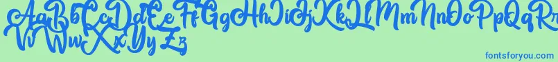 Great Himalaya Font – Blue Fonts on Green Background