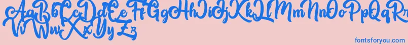 Great Himalaya Font – Blue Fonts on Pink Background