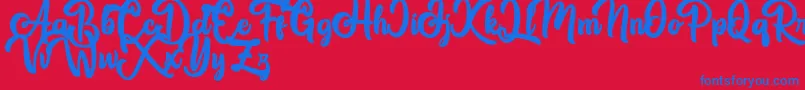 Great Himalaya Font – Blue Fonts on Red Background