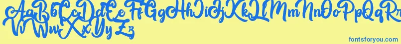 Great Himalaya Font – Blue Fonts on Yellow Background