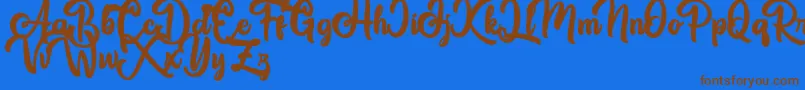 Great Himalaya Font – Brown Fonts on Blue Background
