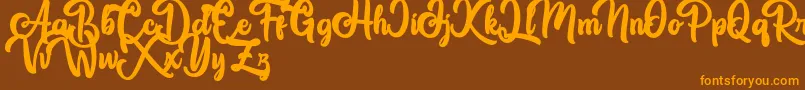 Great Himalaya Font – Orange Fonts on Brown Background