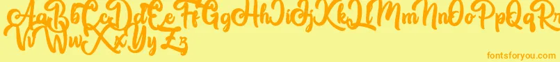 Great Himalaya Font – Orange Fonts on Yellow Background