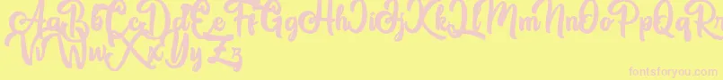 Great Himalaya Font – Pink Fonts on Yellow Background